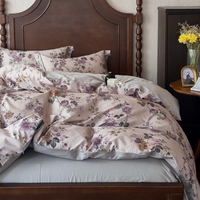 91家纺网 家纺一手货源 找家纺 由丽家纺 2025年5月柔棉全棉纯棉数码印花床单床笠款四件套（控价券后199起） 雪梦-绿