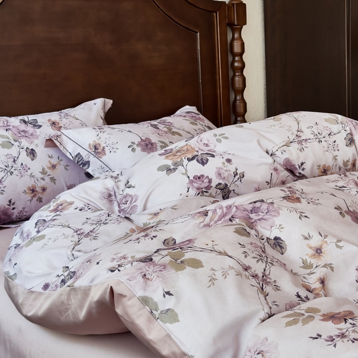 91家纺网 家纺一手货源 找家纺 由丽家纺 2025年5月柔棉全棉纯棉数码印花床单床笠款四件套（控价券后199起） 雪梦-紫