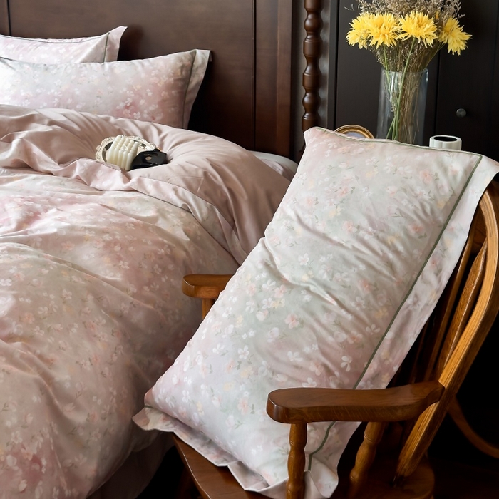 91家纺网 家纺一手货源 找家纺 由丽家纺 2025年5月柔棉全棉纯棉数码印花床单床笠款四件套（控价券后199起） 云梦海棠