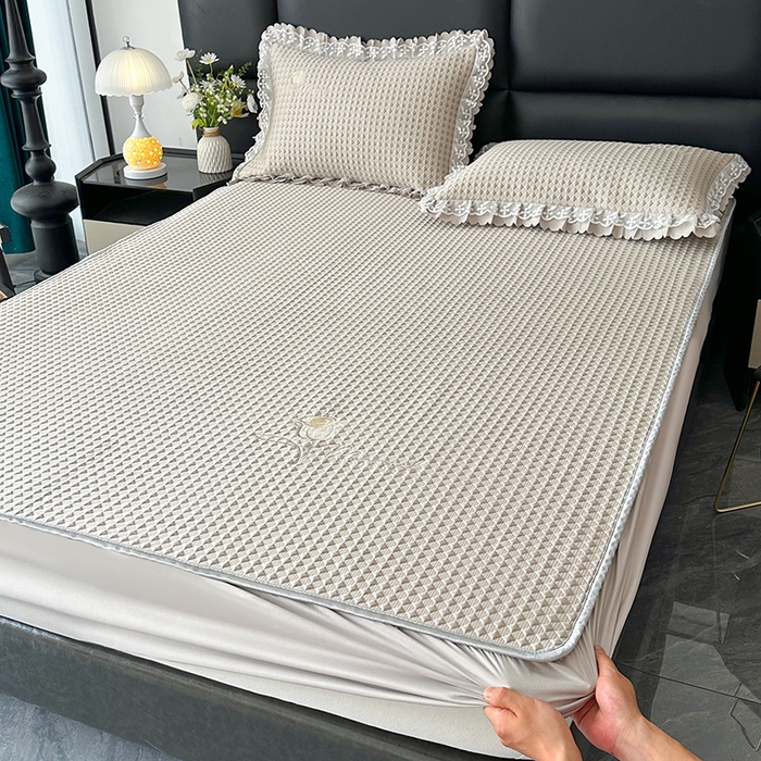 91家纺网 家纺一手货源 找家纺 （总）代芙家纺 2025新款PE凉感软凉席床笠款三件套