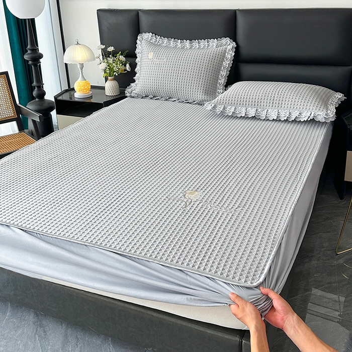 （总）代芙家纺 2025新款PE凉感软凉席床笠款三件套