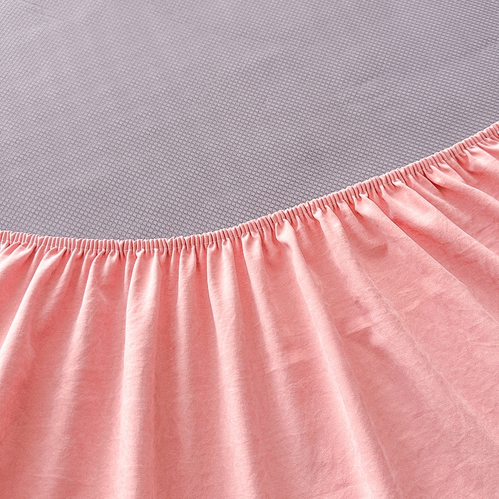 91家纺网 家纺一手货源 找家纺 代芙家纺 2025新款PE凉感软凉席床笠款三件套 粉色