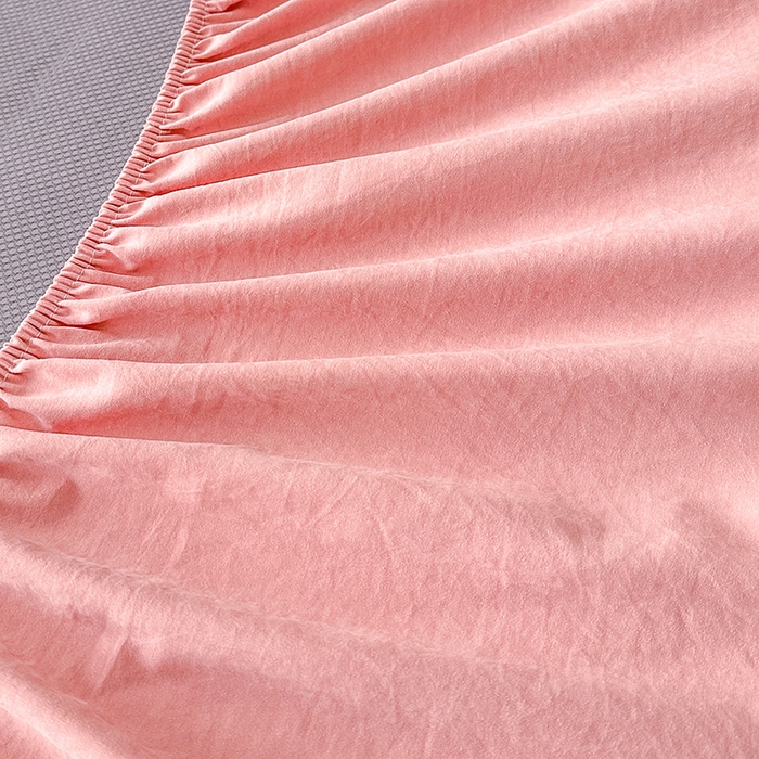 91家纺网 家纺一手货源 找家纺 代芙家纺 2025新款PE凉感软凉席床笠款三件套 粉色