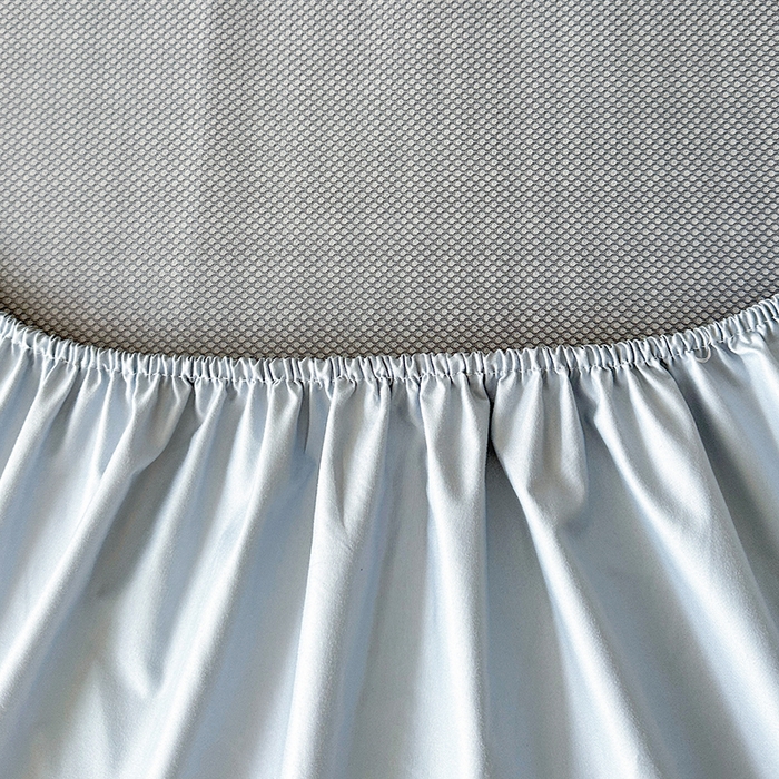 91家纺网 家纺一手货源 找家纺 代芙家纺 2025新款PE凉感软凉席床笠款三件套 蓝色