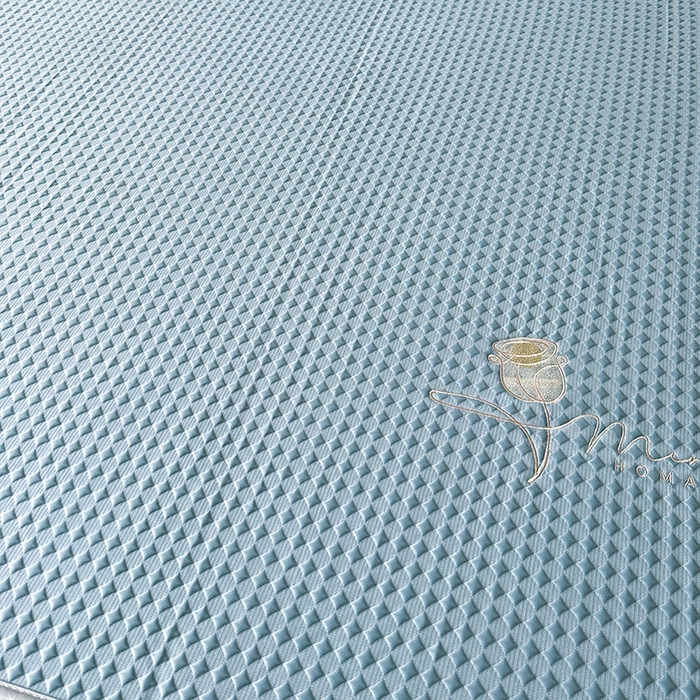 91家纺网 家纺一手货源 找家纺 代芙家纺 2025新款PE凉感软凉席床笠款三件套 蓝色