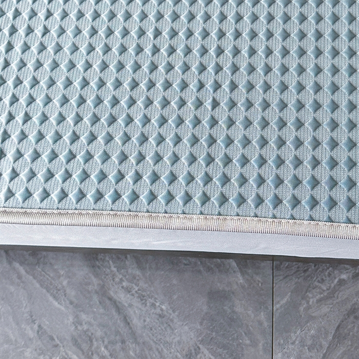 91家纺网 家纺一手货源 找家纺 代芙家纺 2025新款PE凉感软凉席床笠款三件套 蓝色