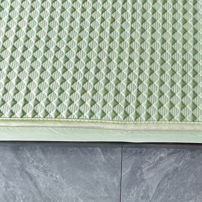 91家纺网 家纺一手货源 找家纺 代芙家纺 2025新款PE凉感软凉席床笠款三件套 绿色