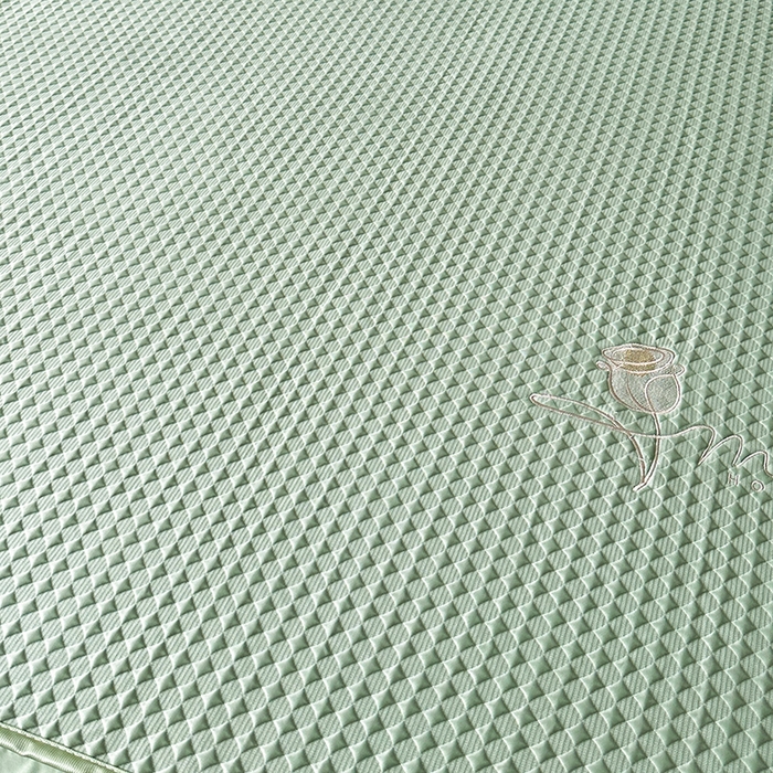 91家纺网 家纺一手货源 找家纺 代芙家纺 2025新款PE凉感软凉席床笠款三件套 绿色