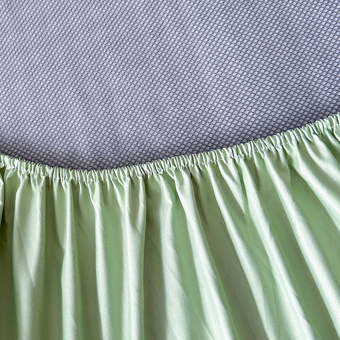 91家纺网 家纺一手货源 找家纺 代芙家纺 2025新款PE凉感软凉席床笠款三件套 绿色