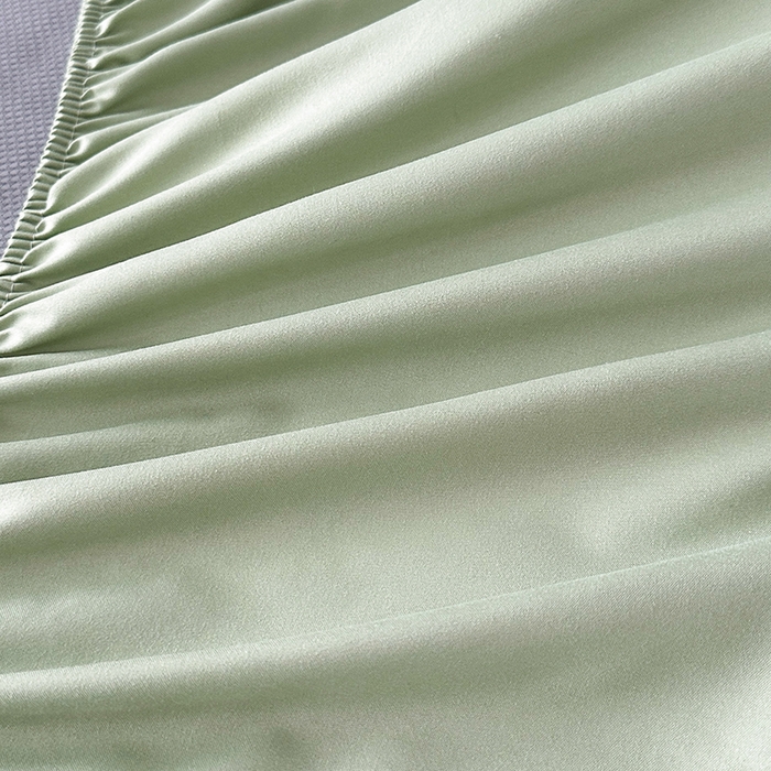 91家纺网 家纺一手货源 找家纺 代芙家纺 2025新款PE凉感软凉席床笠款三件套 绿色