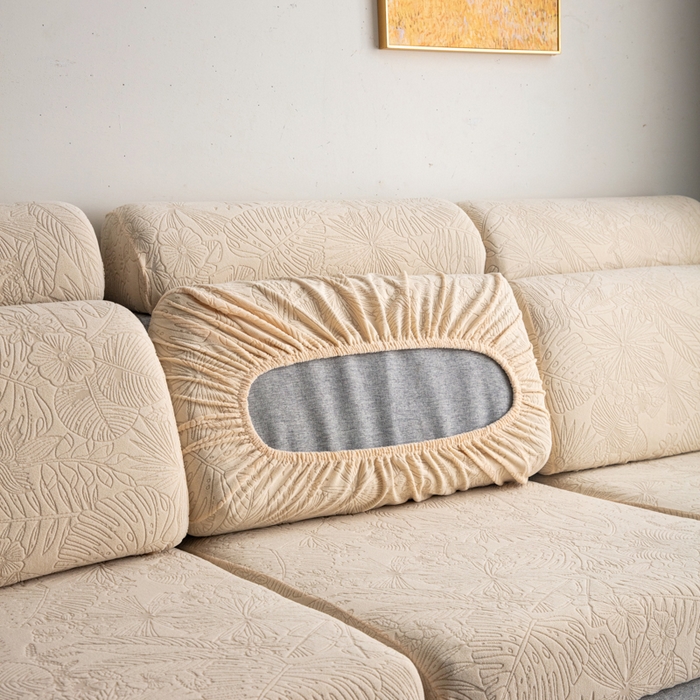 91家纺网 家纺一手货源 找家纺 千彤沙发垫 2025新款常规款-香山雨藤沙发笠 米黄