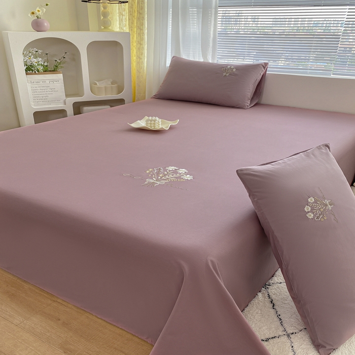 91家纺网 家纺一手货源 找家纺 暖季2025新款加厚加密40s全棉床单 琉璃豆沙