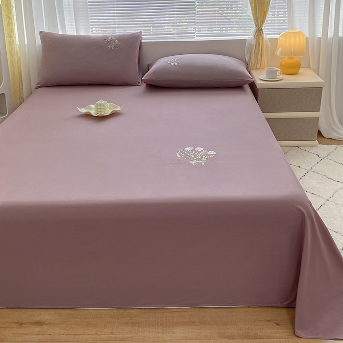 91家纺网 家纺一手货源 找家纺 暖季2025新款加厚加密40s全棉床单 琉璃豆沙