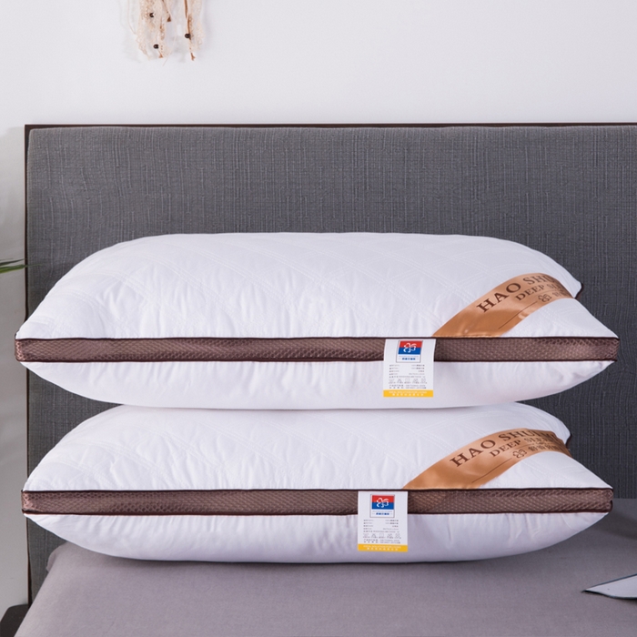 91家纺网 家纺一手货源 找家纺 （总）怡薇格枕芯 2025新款咖网立体绗缝酒店枕头枕芯