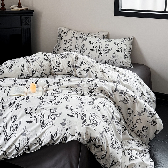 91家纺网 家纺一手货源 找家纺 柚可家居 2024新款活性印花花卉系列单被套 安禾