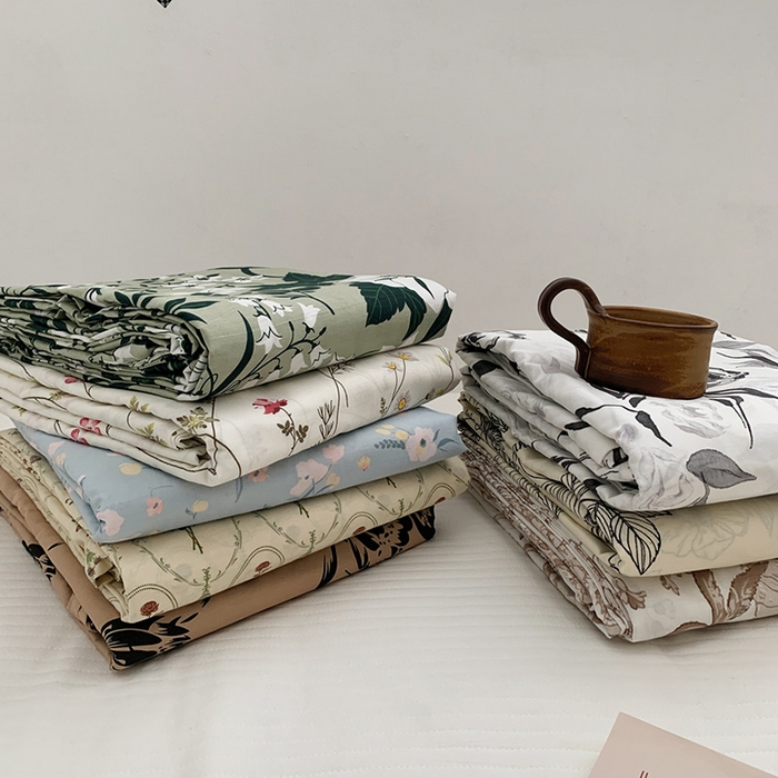 91家纺网 家纺一手货源 找家纺 柚可家居 2024新款活性印花花卉系列单被套 安禾