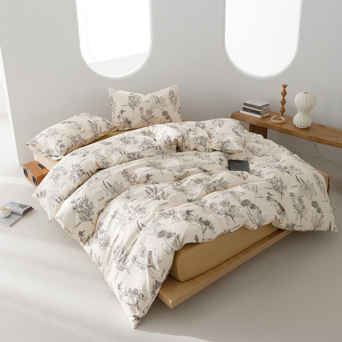 91家纺网 家纺一手货源 找家纺 柚可家居 2024新款活性印花花卉系列单被套 慕秋