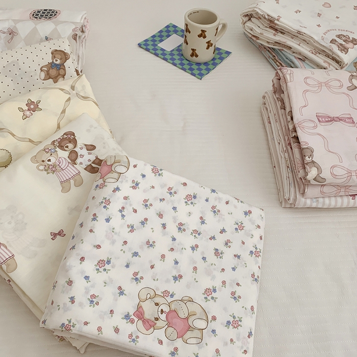 91家纺网 家纺一手货源 找家纺 柚可家居 2024新款活性印花小熊系列单被套 甜酷小熊