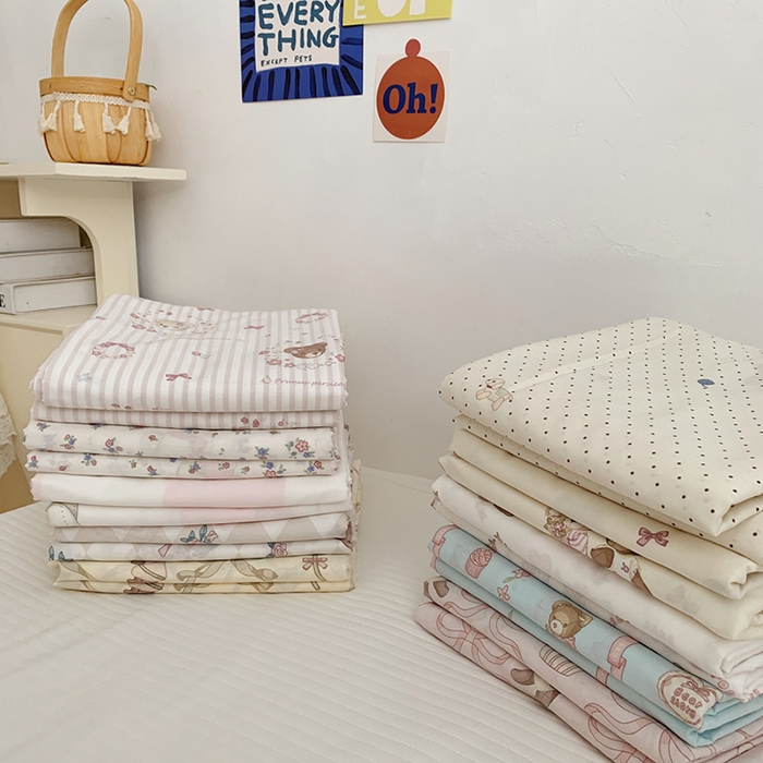 91家纺网 家纺一手货源 找家纺 柚可家居 2024新款活性印花小熊系列单被套 甜酷小熊