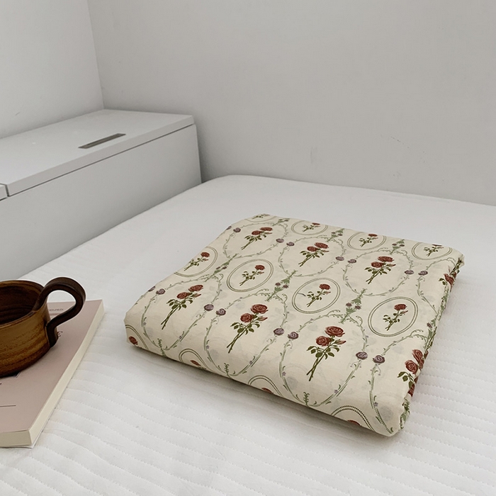 91家纺网 家纺一手货源 找家纺 柚可家居 2024新款活性印花花卉系列单被套 沁恬