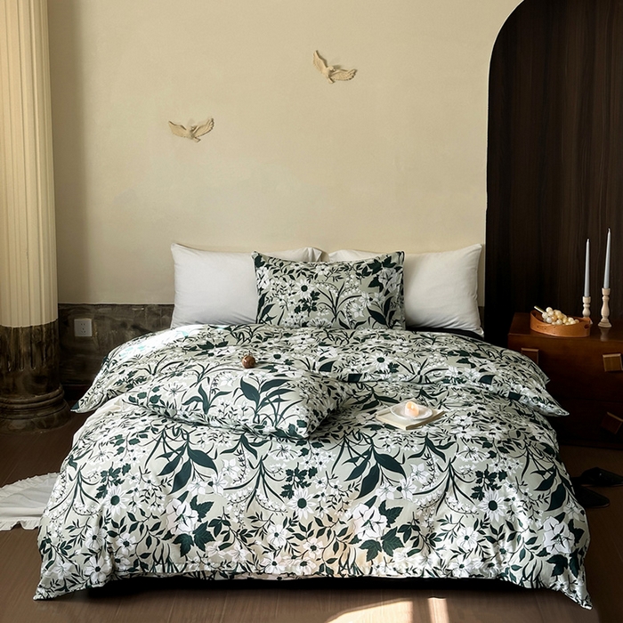 91家纺网 家纺一手货源 找家纺 柚可家居 2024新款活性印花花卉系列单被套 时光