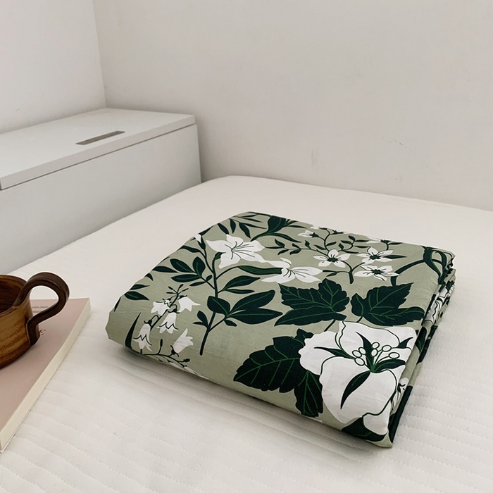 91家纺网 家纺一手货源 找家纺 柚可家居 2024新款活性印花花卉系列单被套 时光