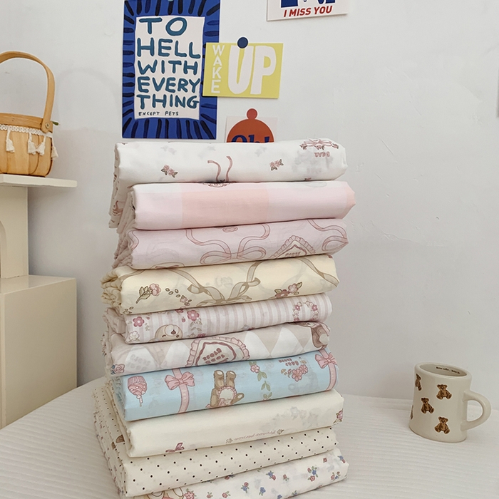 91家纺网 家纺一手货源 找家纺 柚可家居 2024新款活性印花小熊系列单被套 小熊花花