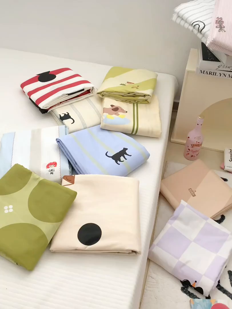 91家纺网 家纺一手货源 找家纺 （总）柚可家居 2024新款活性印花多巴胺系列单被套