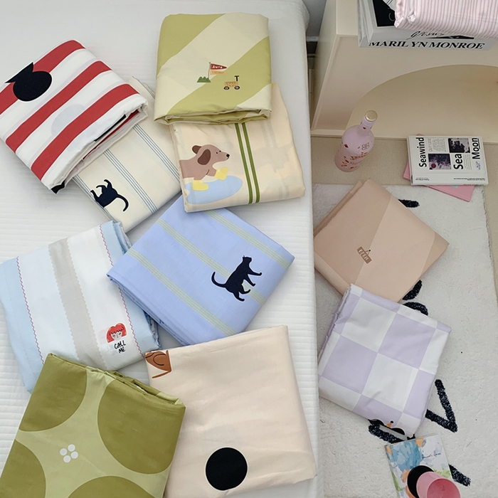 91家纺网 家纺一手货源 找家纺 柚可家居 2024新款活性印花多巴胺系列单被套 集美