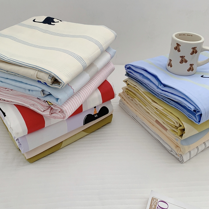 91家纺网 家纺一手货源 找家纺 柚可家居 2024新款活性印花多巴胺系列单被套 蓝夜猫