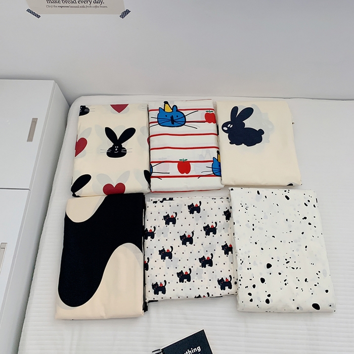 91家纺网 家纺一手货源 找家纺 （总）柚可家居 2024新款活性印花黑白系列单被套2