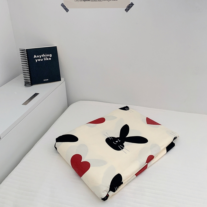 91家纺网 家纺一手货源 找家纺 柚可家居 2024新款活性印花黑白系列单被套2 TUTU兔