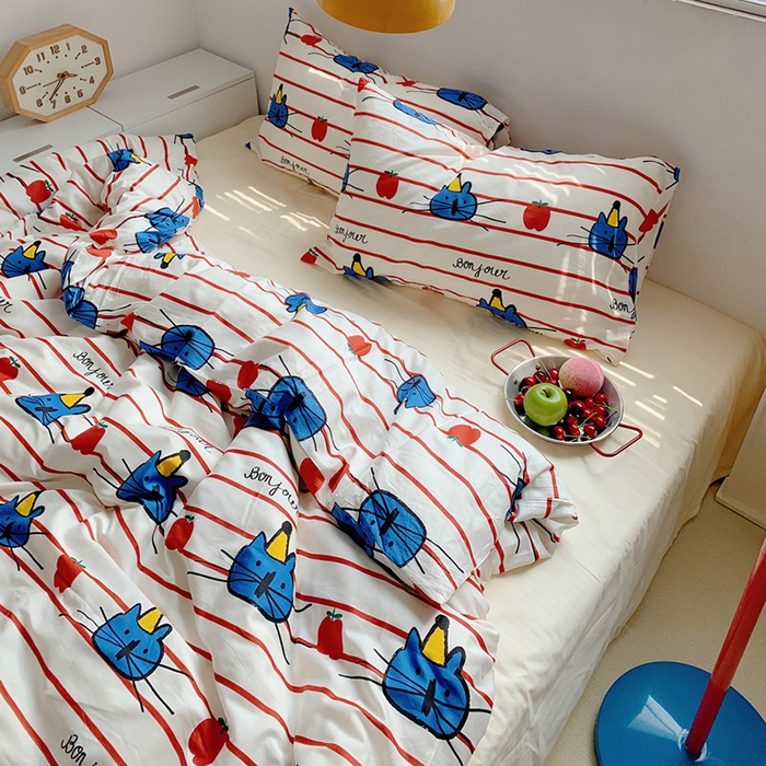 91家纺网 家纺一手货源 找家纺 柚可家居 2024新款活性印花黑白系列单被套2 TUTU兔