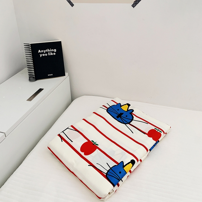 91家纺网 家纺一手货源 找家纺 柚可家居 2024新款活性印花黑白系列单被套2 爱心兔