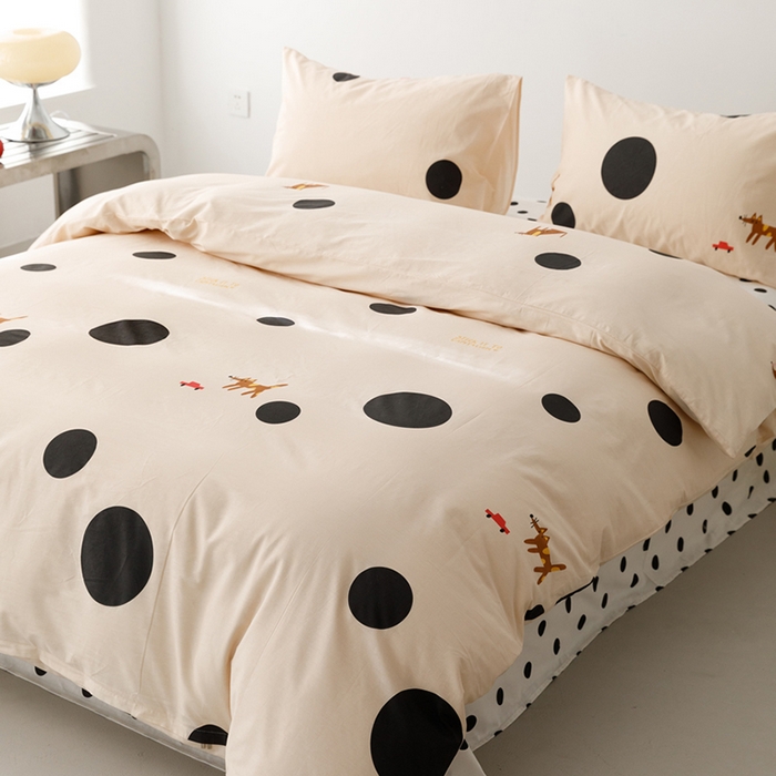 91家纺网 家纺一手货源 找家纺 柚可家居 2024新款活性印花多巴胺系列单被套 小奶球