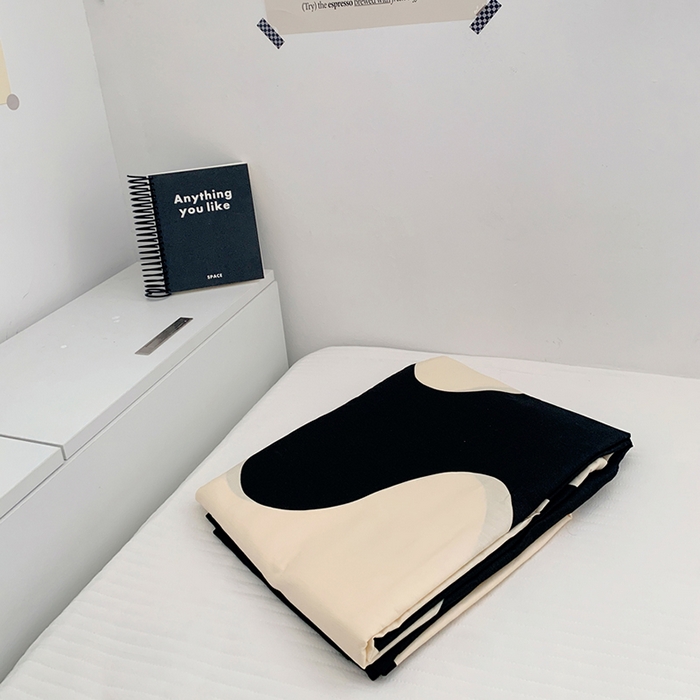 91家纺网 家纺一手货源 找家纺 柚可家居 2024新款活性印花黑白系列单被套2 波纹