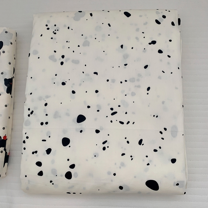 柚可家居 2024新款活性印花黑白系列单被套2 墨点