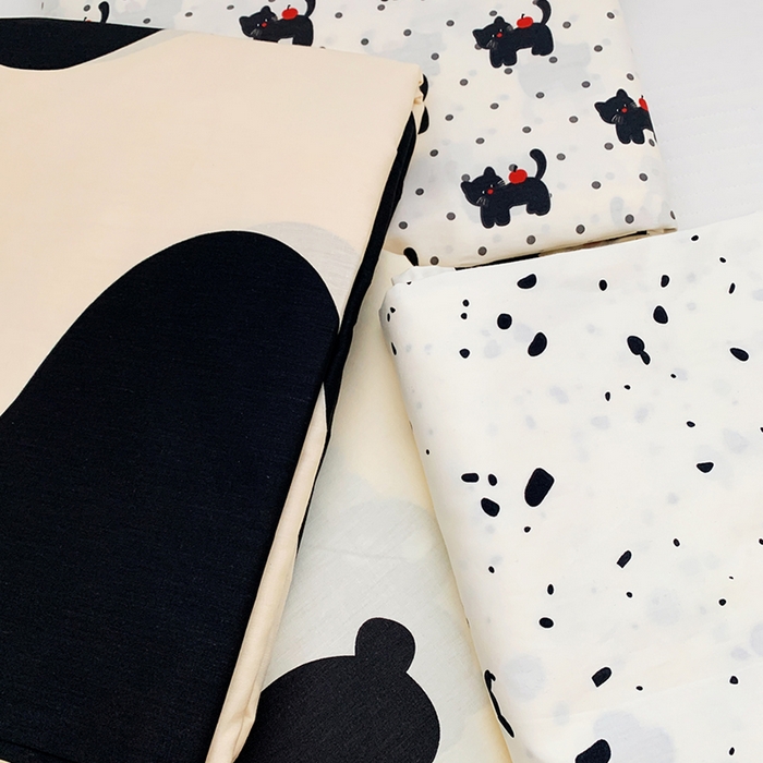 91家纺网 家纺一手货源 找家纺 柚可家居 2024新款活性印花黑白系列单被套2 墨点