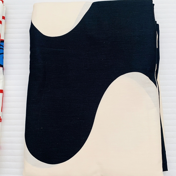 91家纺网 家纺一手货源 找家纺 柚可家居 2024新款活性印花黑白系列单被套2 墨点