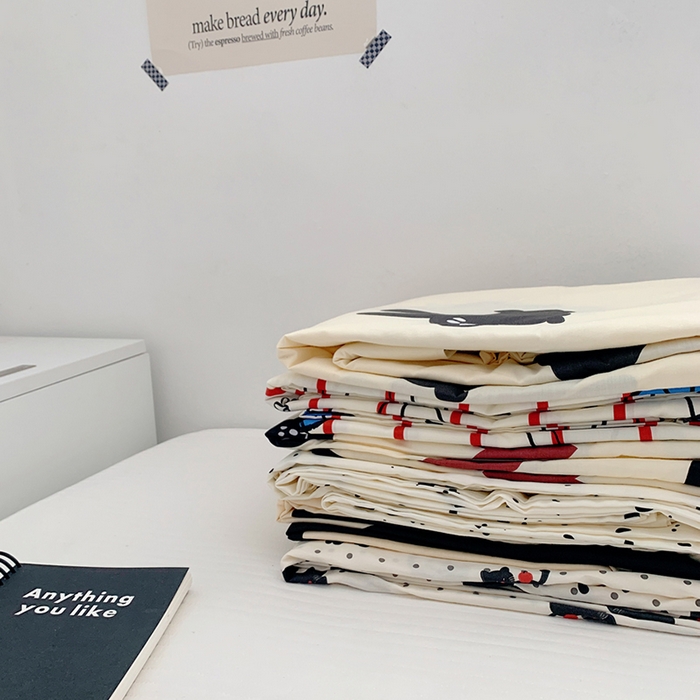 91家纺网 家纺一手货源 找家纺 柚可家居 2024新款活性印花黑白系列单被套2 墨点