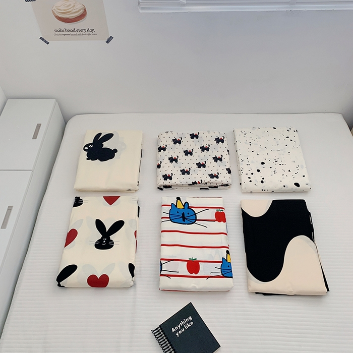 91家纺网 家纺一手货源 找家纺 柚可家居 2024新款活性印花黑白系列单被套2 墨点