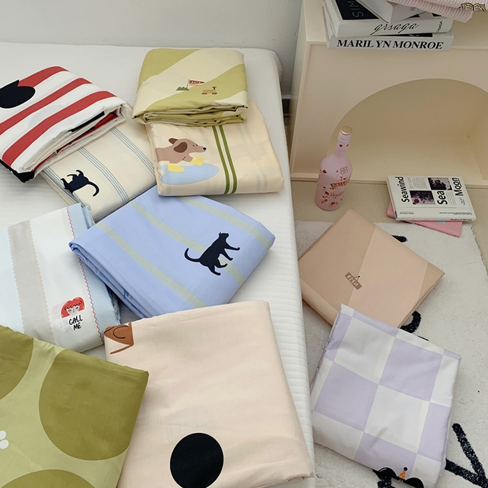 91家纺网 家纺一手货源 找家纺 柚可家居 2024新款活性印花多巴胺系列单被套 月下派对