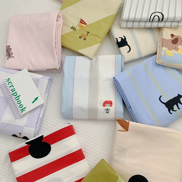 91家纺网 家纺一手货源 找家纺 柚可家居 2024新款活性印花多巴胺系列单被套 崽崽