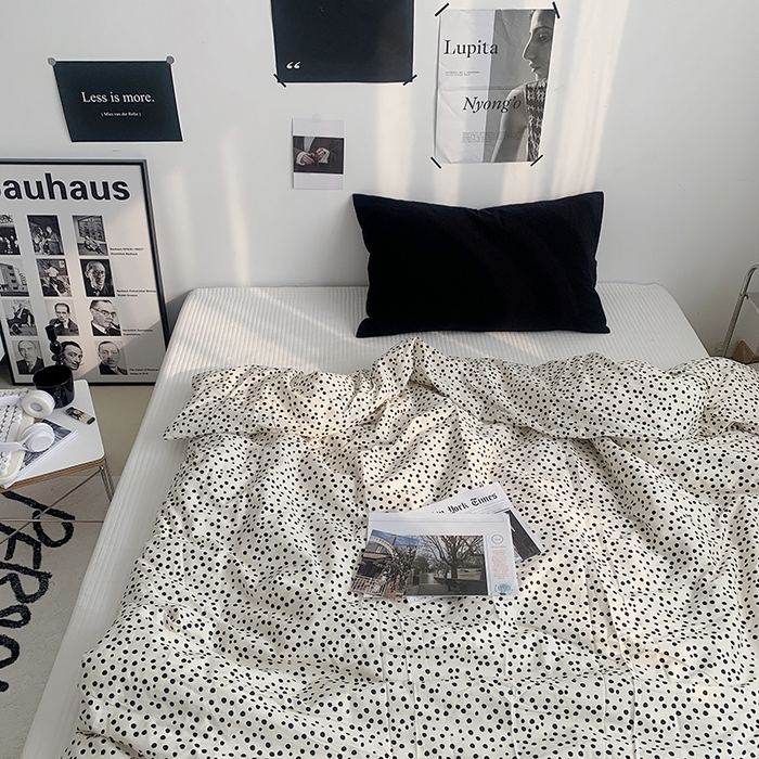 91家纺网 家纺一手货源 找家纺 柚可家居 2024新款40支全棉斜纹活性印花单被套 点点单被套