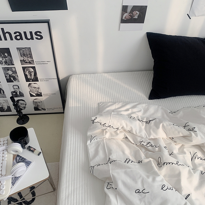 91家纺网 家纺一手货源 找家纺 柚可家居 2024新款40支全棉斜纹活性印花单被套 英文信单被套