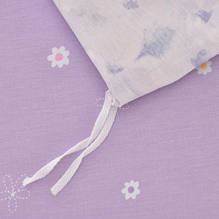 91家纺网 家纺一手货源 找家纺 绘萱家居 2025新款100%全棉床裙款斜纹印花四件套 紫色浪漫