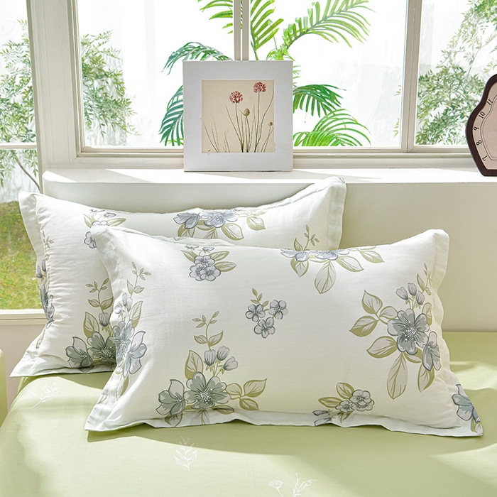 91家纺网 家纺一手货源 找家纺 绘萱家居 2025新款100%全棉床裙款斜纹印花四件套 悠然