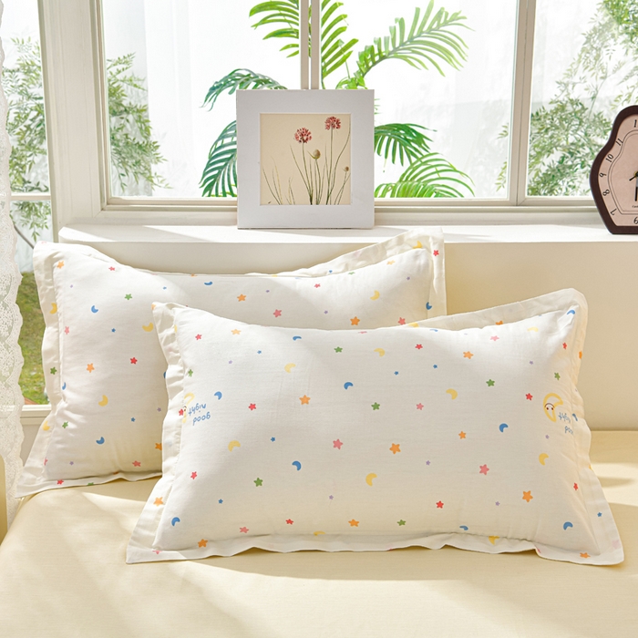 91家纺网 家纺一手货源 找家纺 绘萱家居 2025新款100%全棉床裙款斜纹印花四件套 星光灿烂