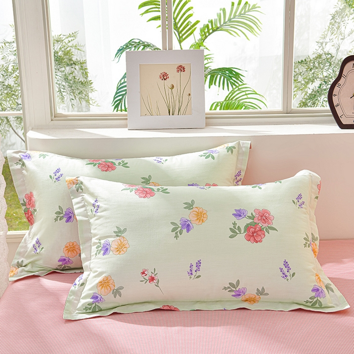 91家纺网 家纺一手货源 找家纺 绘萱家居 2025新款100%全棉床裙款斜纹印花四件套 千姿百媚