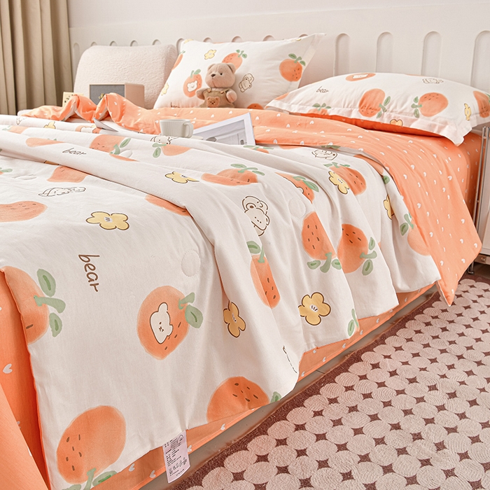 91家纺网 家纺一手货源 找家纺 绘萱家居 2025新款 100%全棉纯棉印花夏被四件套【 花型持续更新】X心想事成